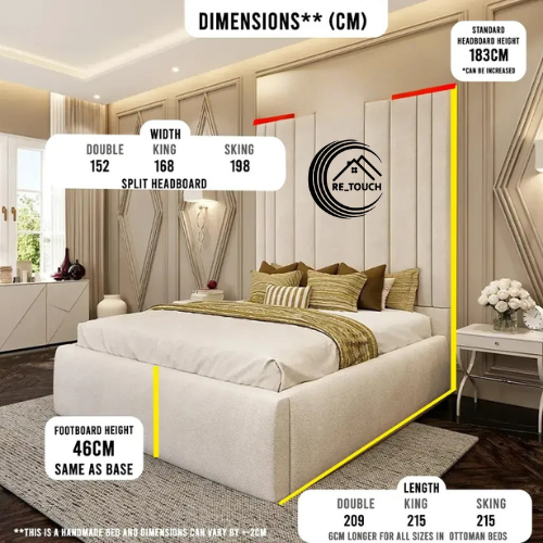 Tall Headboard Bed Frame – Elegant Height, Timeless Style - Image 2